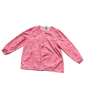 H.Q. Scrubs Pink floral Love Pattern lab coat